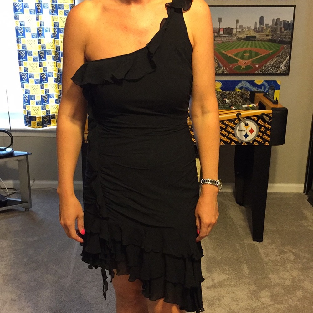 Express Silk cocktail one shoulder dress